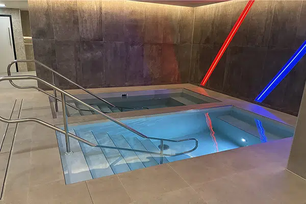 Crystal Palace FC plunge pools with coloured mood lighting